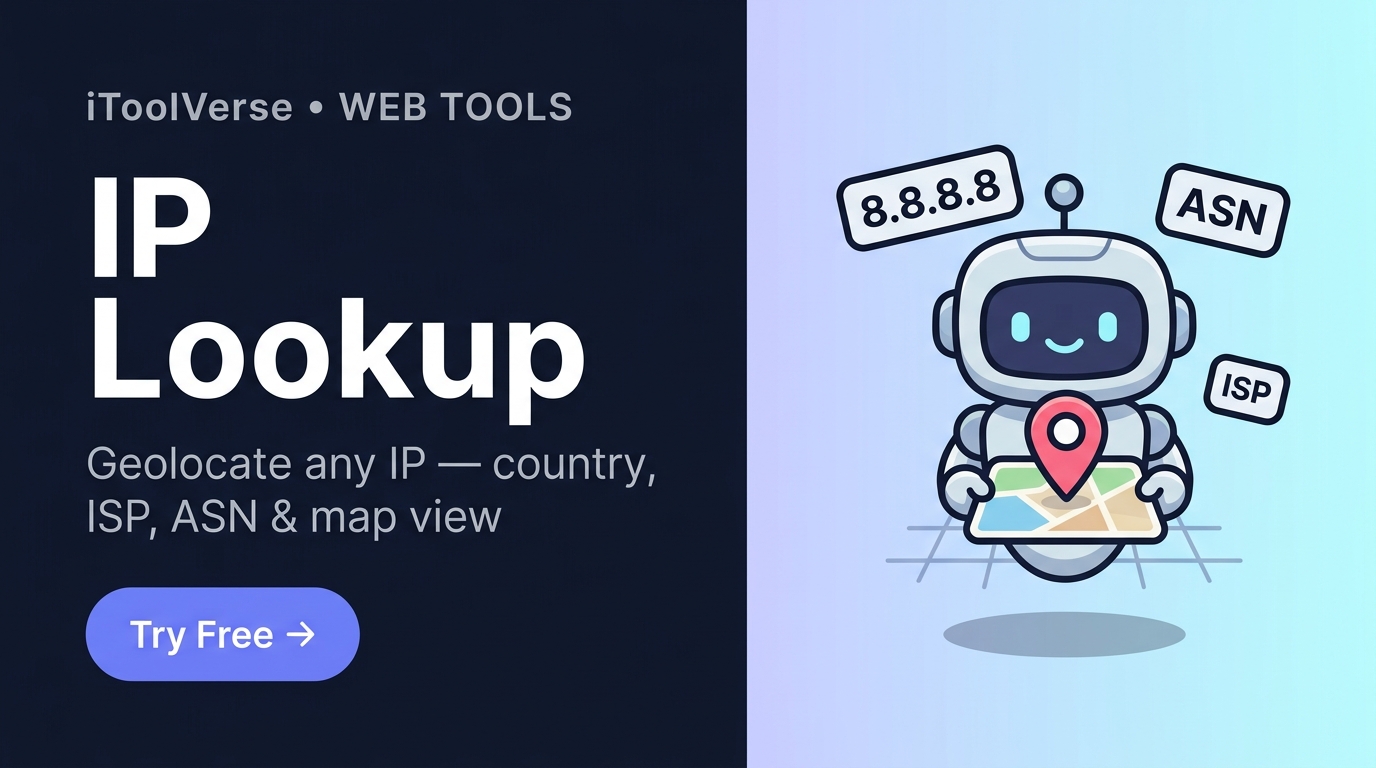 IP Address Lookup - Geo, ISP, ASN & Reverse DNS | iToolVerse