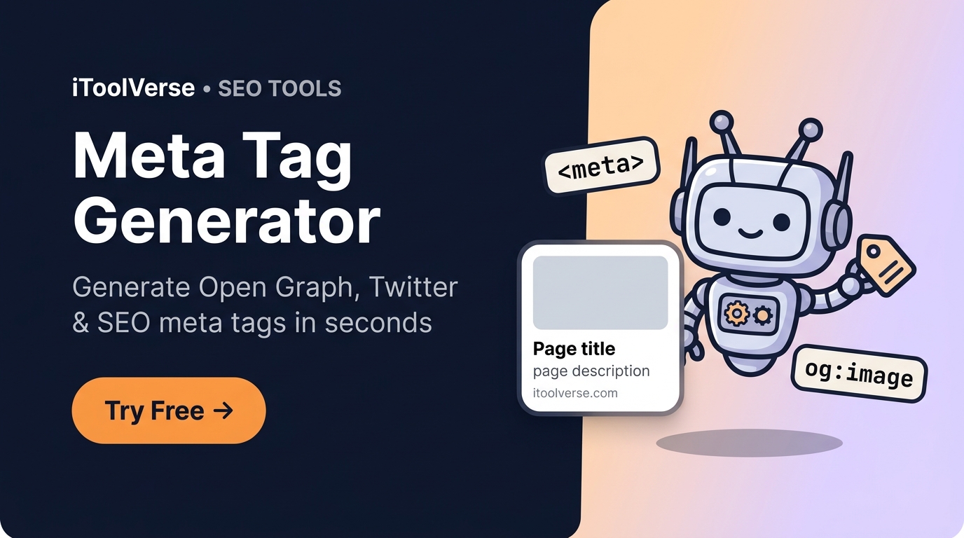 Meta Tag Generator - Create SEO Meta Tags Online | iToolVerse